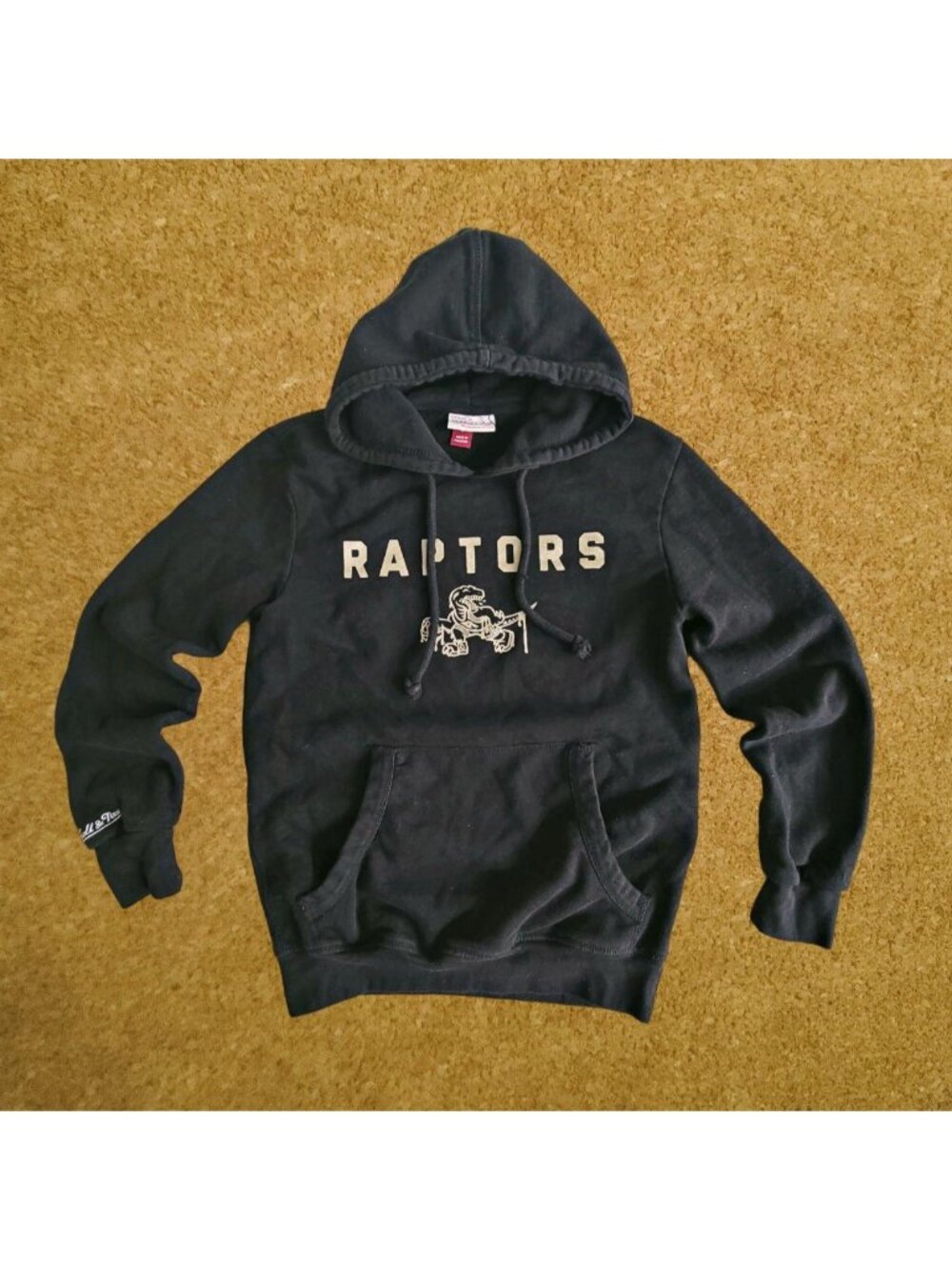 Mitchell & Ness Toronto Raptors Hoodie Black Gold Retro DINO Logo Size Small S